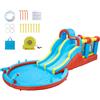 NONE Castello Gonfiabile per Bambini Garvee con Scivolo d'Acqua, Grande Gonfiabile con Ventilatore, Area Salto, Pistola ad Acqua, Piscina per Spruzzi, Scivolo da Esterno, Giocattolo Gonfiabile per Bambini