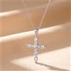 ORSA JEWELS KISS MANDY Collana con ciondolo a croce in moissanite colore D autentico, 100% argento sterling 925, lucido, per matrimoni e feste, gioiello raffinato, regalo SMON15