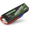 OVONIC Batteria LiPo OVONIC Rebel 100C 3S 6000mAh 11.1V per ARRMA 3S&6S - Connettore EC5, Confezione da 2