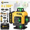 CONENTOOL Livella Laser 4D a 16 Linee con Raggio Verde 360° ° Livella Laser Autolivellante con Precisione ±1mm/5m, Portata 30m, Ricaricabile USB-C, Batteria 3600mAh, Laser a Croce per Allineamento e