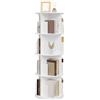 Eugad Libreria Girevole a 360° EUGAD, Scaffale Angolare a 4 Livelli per Soggiorno, Camera da Letto, Ufficio 44x127,4cm