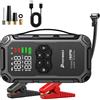 POPDEER PD-JA66 Avviatore di Emergenza 6000A con Compressore d'Aria 160PSI, per Tutti i Motori a Benzina e Diesel 8L, Display LCD, Porta USB, Luce LED