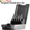 atooltour Set di frese in carburo di tungsteno con gambo da 6 mm, a doppio taglio, solide, per smerigliatrice rotativa, per fresatura di metallo e legno