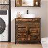 Eugad Mobiletto da Bagno EUGAD in Stile Rustico Marrone, Organizzatore per Bagno con Cassetto, 2 Ante, Ripiano Regolabile, Unità Vanity, Arredo per Toilette