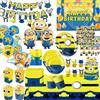Potdemiel Set di decorazioni per feste di compleanno Big Eye Yellow Man, set di stoviglie, tazza, piatto, striscione, palloncino, topper per torta, regali per bambini, baby shower