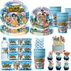 Potdemiel Kit Decorativo per Festa di Compleanno Digital Monster, Piatti e Bicchieri, Regali per Bambini, Accessori per Feste, Decorazione per Torta Digi-mon