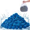 SucceBuy Palline Filtranti per Piscina 1.5-4.6 lbs, Riutilizzabili, Blu/Bianche, in Fibra di Poliestere, con Sacchetto per Lavaggio, per Piscine e Acquari