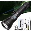 TrustFire Torcia tattica a LED Trustfire T40R, 1800 lumen, 550 metri, ricaricabile con batteria 18650, ricarica USB, autodifesa, IP68.