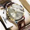 POEDAGAR Orologio da Uomo di Alta Qualità con Cinturino in Pelle, Data e Giorno, Movimento al Quarzo, Impermeabile, Luminoso, Elegante e Casual