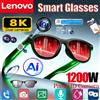 Lenovo Nuovi Occhiali Intelligenti Lenovo 8K 1600W HD AI con Fotocamera, Traduzione in Tempo Reale, Chiamate Bluetooth, Riproduzione Audio Video e Musica