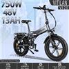 NONE Bicicletta Elettrica VITILAN V3 per Adulti, Motore Brushless 750W, Batteria al Litio Rimovibile 48V13AH, Freno Idraulico, Bici Elettrica da Montagna, Pneumatici Fat 20*4.0 Pollici, E-bike Pieghevole
