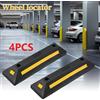 NONE Set di 4 Ferma Ruote in Gomma 54x15x10cm, Ausilio per Parcheggio con Pellicola Riflettente, Resistente per Garage, Vialetti e Parcheggi, Facile Installazione, Set di 4 Paracolpi per Parcheggio