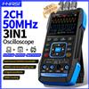 FNIRSI Oscilloscopio Portatile FNIRSI 2C53T Aggiornato, Multimetro 3in1, Generatore di Segnali 50MHz 250MS/s, Strumenti di Riparazione Elettronica a Doppio Canale