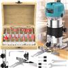 TKKEACE Fresatrice per Legno 800W 30000RPM, Trimmer Elettrico per Lavorazione del Legno, Utensile da 1/4 di Pollice per Intaglio e Fresatura, Attrezzo Elettrico per Falegnameria