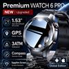 GUHUAVMI Smartwatch Premium 2026 con Schermo AMOLED in Zaffiro, GPS, Bussola, Impermeabile 3ATM, Chiamate Bluetooth, Edizione Globale WATCH 6 PRO