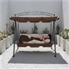 NONE Panca a dondolo Hollywood con tettuccio parasole integrato per giardino ed esterni - Telaio in acciaio resistente con tessuto Oxford traspirante e design convertibile per il relax