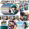 Warner Bros. Kit Decorazioni per Festa di Compleanno My Hero Academia, Set Stoviglie con Piatti, Palloncini, Portachiavi, Regalo per Bambini, Accessori per Baby Shower