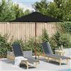 NONE Palo Nero in Legno 150x200 Cm, Resistente alle Intemperie, Struttura di Montaggio Stabile per Tende da Sole Esterne, Bandiere e Accessori da Giardino