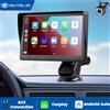 gearelec Autoradio CarPlay Android Auto con sincronizzazione data e ora, lettore multimediale video, schermo touch portatile da 7 pollici con USB per la visione posteriore
