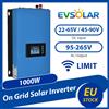 NONE Inverter Solare EVSOLAR 1000W per Connessione alla Rete, Ingresso DC 22-65V / 45-90V, Uscita AC 110V o 220V con Commutazione Automatica, per Pannelli Solari o Batterie, con Display LCD, Limitatore e