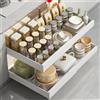 Garvee Organizzatore Estraibile per Armadio Garvee, Cassetto Scorrevole Resistente, Scaffale Adesivo Regolabile Senza Foratura, Bianco Tromba 32-52cm DG-70183-WH per Cucina Dispensa Bagno Sotto Lavello