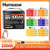 Humsienk Batteria Humsienk Bluetooth 12V 100Ah LiFePO4 a ciclo profondo con BMS integrato da 100A, ad alte prestazioni per applicazioni solari, inverter, camper, impermeabile, per golf cart, fuoristrada,