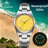 ADDIESDIVE Orologio da uomo di lusso Resistenza all'acqua 100 m Vetro zaffiro BGW9 Movimento al quarzo super luminoso Bracciale in acciaio inossidabile