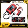 NONE Caricabatterie Intelligente Automatico Podofo 12V10A 24V5A a 7 Fasi per Auto e Moto, Mantenitore di Carica a Impulsi per Riparazione e Ripristino Batterie Scariche, Solfurata, 6-180Ah, AGM, Gel,