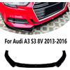 NONE Spoiler Anteriore Nero Lucido per Paraurti Auto Audi A3 S3 8V 2017-2020 TDI TFSI Berlina, Diffusore e Kit Carrozzeria