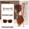 CCspace Nuovi Occhiali da Vista Magnetici con Clip e Lenti Polarizzate da Sole, Occhiali da Vista da Donna con Lenti Graduabili, Occhiali da Sole Anti-UV per Esterni