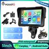Podofo Schermo Smart da 5'' per Moto con Carplay Wireless e Android Auto, Impermeabile IP68, Monitoraggio Pressione Pneumatici, Regolazione Luminosità