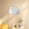 HOMCOM Specchio da parete HOMCOM, specchio decorativo dalla forma organica con cornice orizzontale o verticale, 80x60 cm, naturale
