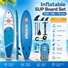 NONE WNOVA Tavola da Stand Up Paddle Gonfiabile 335x86x15cm, SUP Board con Capacità 150kg, Tavola da Surf in PVC Premium per Adulti e Ragazzi, con Pagaia Regolabile, 3 Pinne, Leash, Pompa Manuale, Zaino,