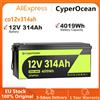 CyperOcean Batteria LiFePO4 CyperOcean 12V 314Ah 4019Wh con protezione BMS per basse temperature, batteria portatile al litio ferro fosfato con oltre 15000 cicli per camper/solare/campeggio/marina/RV/casa, ecc.
