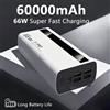 InTessry Power Bank ad alta capacità da 66W/60000mAh, ricarica rapida PD3.0 22.5W, display ad alta definizione, 4 uscite e 2 ingressi, batteria al litio, facile da trasportare, adatto per iPhone, laptop,