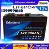 Batteria al Litio LiFePO4 12V 150Ah, 4000 Cicli Profondi, Ricaricabile per Energia Solare/Eolica, Piccoli UPS, Illuminazione, Power Wheels