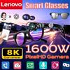Lenovo Occhiali Smart AI Lenovo con Fotocamera 8K, Nuovi 1600MP HD, Cambio Colore, Traduzione Chat GPT, Chiamate Bluetooth, Controllo Musica, Assistente Vocale