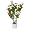 NONE Garvee Pianta Artificiale di Camelia in Vaso da 75 cm, Albero di Camelia Finto con 16 Fiori, Pianta Decorativa Artificiale per Interni, Esterni, Casa e Ingresso