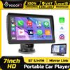 Podofo 7'' Registratore Video per Auto con Schermo Retrattile, Carplay Wireless, Android Auto, Navigazione GPS, Mirror Link, Monitor per Cruscotto, Lettore Portatile con Schermo Retrattile, BT, FM