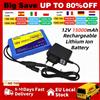 Aleaivy Batteria agli ioni di litio portatile di grande capacità BMS 3S2P 15000mAh 12V 18650 Monitoraggio batteria, audio, luci LED + caricabatterie
