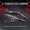 NONE Sistema di scarico Downpipe da 3 pollici in acciaio inossidabile ad alte prestazioni per VW Golf GTI MK5 MK6 EA888 Gen2 CC Passat B6 Jetta per Audi A3 TT 2.0T Argento