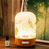 NONE Diffusore di oli essenziali a ultrasuoni, umidificatore d'aria da tavolo per la casa, diffusore per aromaterapia, copertura in vetro soffiato a mano con stampa, spegnimento automatico, luci bianche