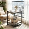 NONE Tavolino da caffè a 2 livelli in stile country - Grande tavolo quadrato da soggiorno in legno e metallo - Con ripiano, versatile come tavolino laterale o comodino, grigio