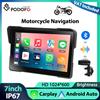 Podofo Lettore Multimediale Smart da 7'' per Moto con Carplay, Android Auto, Impermeabile IP67, EQ Audio, Bluetooth e Regolazione Luminosità