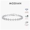 MODIAN Bracciale MODIAN con moissanite da 2,4 ct, in argento sterling 925, scintillante, con diamanti rotondi da laboratorio, bracciali tennis per donna, gioielli raffinati