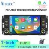 BQCC Autoradio MP5 da 7'' per Jeep Wrangler, Dodge Chrysler con CarPlay Wireless, Android Auto, Luci a 7 Colori, BT, FM, AM, Radio Stereo