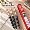 HERO Penna Stilografica Hero 336Retro, Design Classico, Pennino in Iridio Fine 0.38mm, Scrittura Fluida, Flusso di Inchiostro Costante per Uso Quotidiano