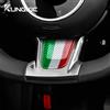 KUNGKIC Rivestimento in Fibra di Carbonio Tricolore, Copertura Decorativa in Vera Fibra di Carbonio per Abarth 595 Fiat 500 2020 2021 2022 2023, Accessori Interni Auto