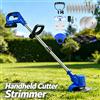 NONE Tagliaerba Elettrico Portatile Blu 21V con Batteria, Asta Telescopica per Giardino e Casa