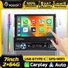 Podofo 1 Din 2+64G Schermo Intelligente per Auto, Lettore Multimediale Video, CarPlay Wireless, Android Auto, Schermo Retrattile da 7'', Sistema Intelligente per Auto con GPS, EQ, FM, AM, RDS